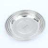 2Pcs Reusable Stainless Steel Dinner Plates Thickened Polished Round Shallow Dishes for Picnic Barbecue Use