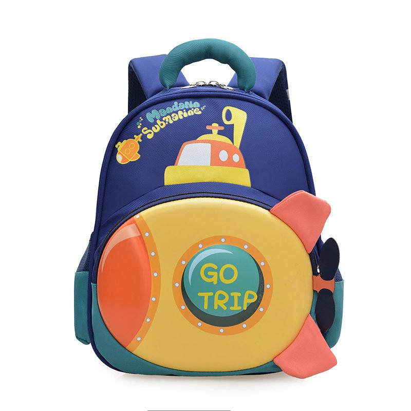 Preschool Childrens Cartoon Hard Shell Backpack With Air Cushion Straps For School