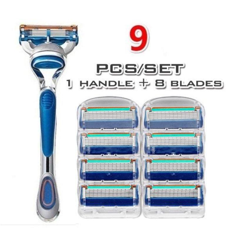 

Мужская суперострая бритва с 5-слойными лезвиями (1 ручка) 4/8/12/16/20 шт. аксессуаров для ножей 1 blade holder/8blades