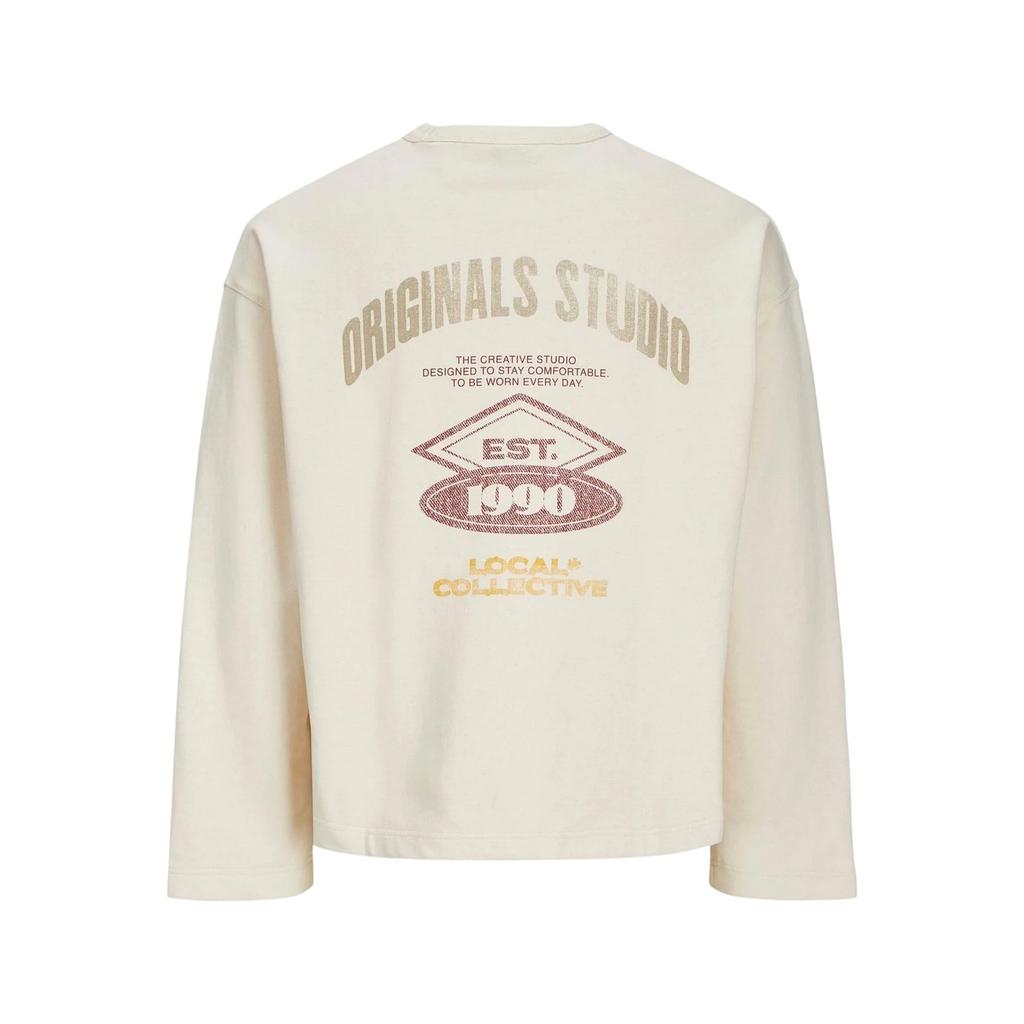 Jack And Jones Mens Graphic Print Boxy Drop Sleeve Sweatshirt