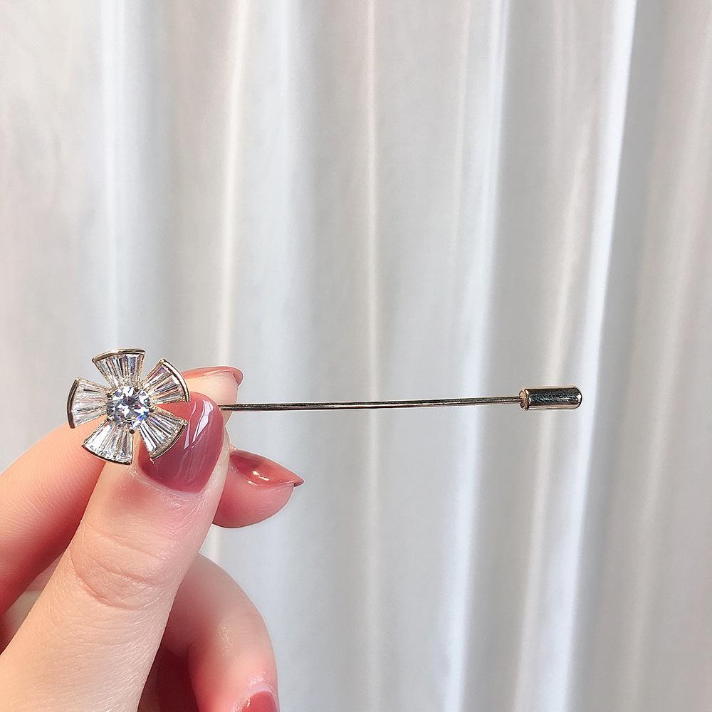 Zirconia Brooch: Elegant Women s Lapel Pin Gift Accessory