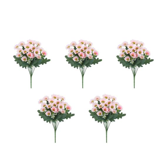1/5/10/20/25Pcs Artificial Flower 7 Fork UV Resistant Fake Flower Home