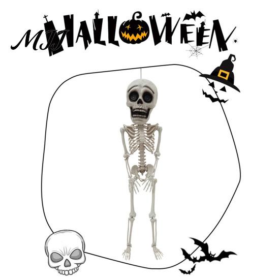 Skeleton with Jointed Limbs Halloween Posable Decoration, 41 Inch Full Body Hanging Human for Movable Joints Party Yard Garden Porch Lawn Haunted