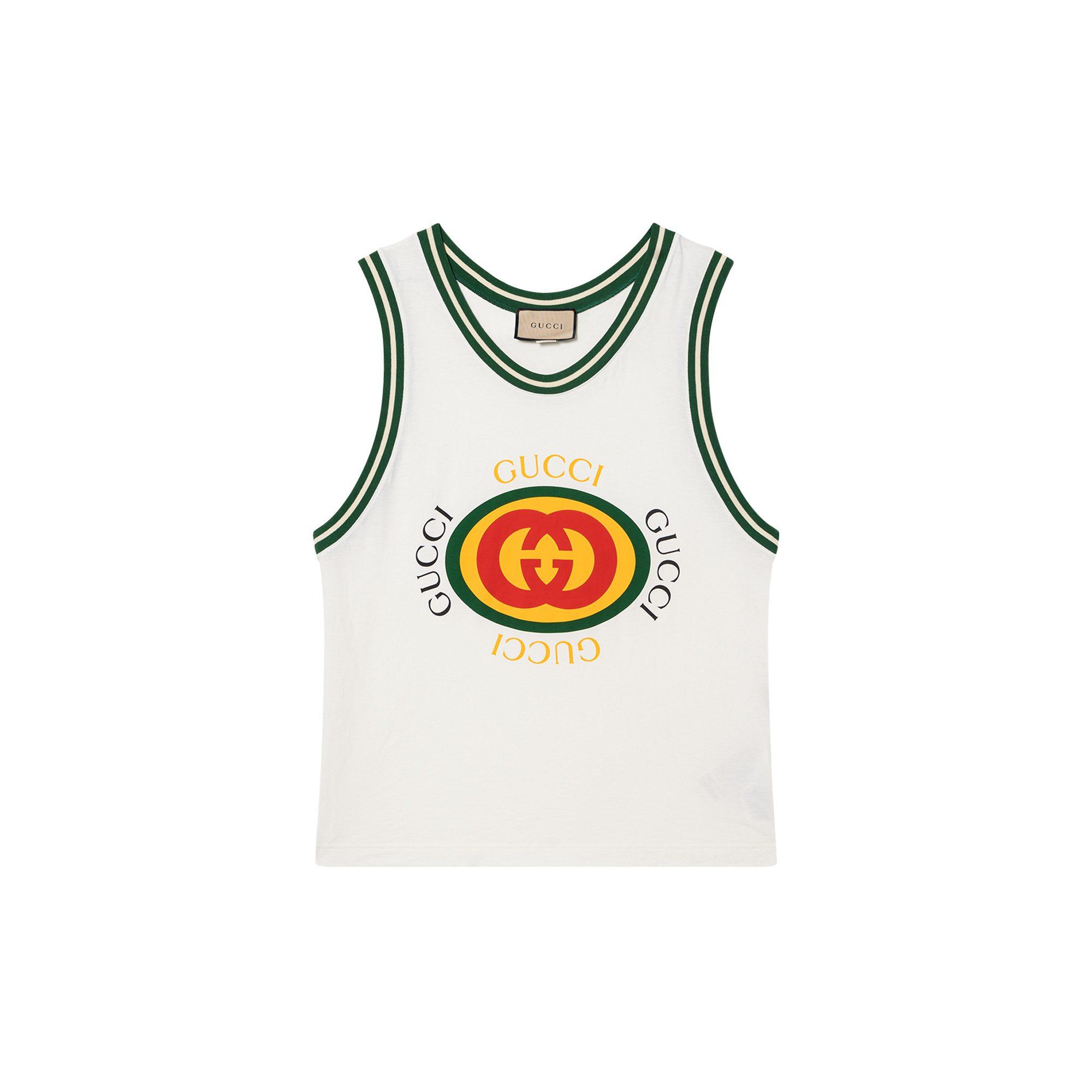 GUCCI Vintage Logo Print Tank Top