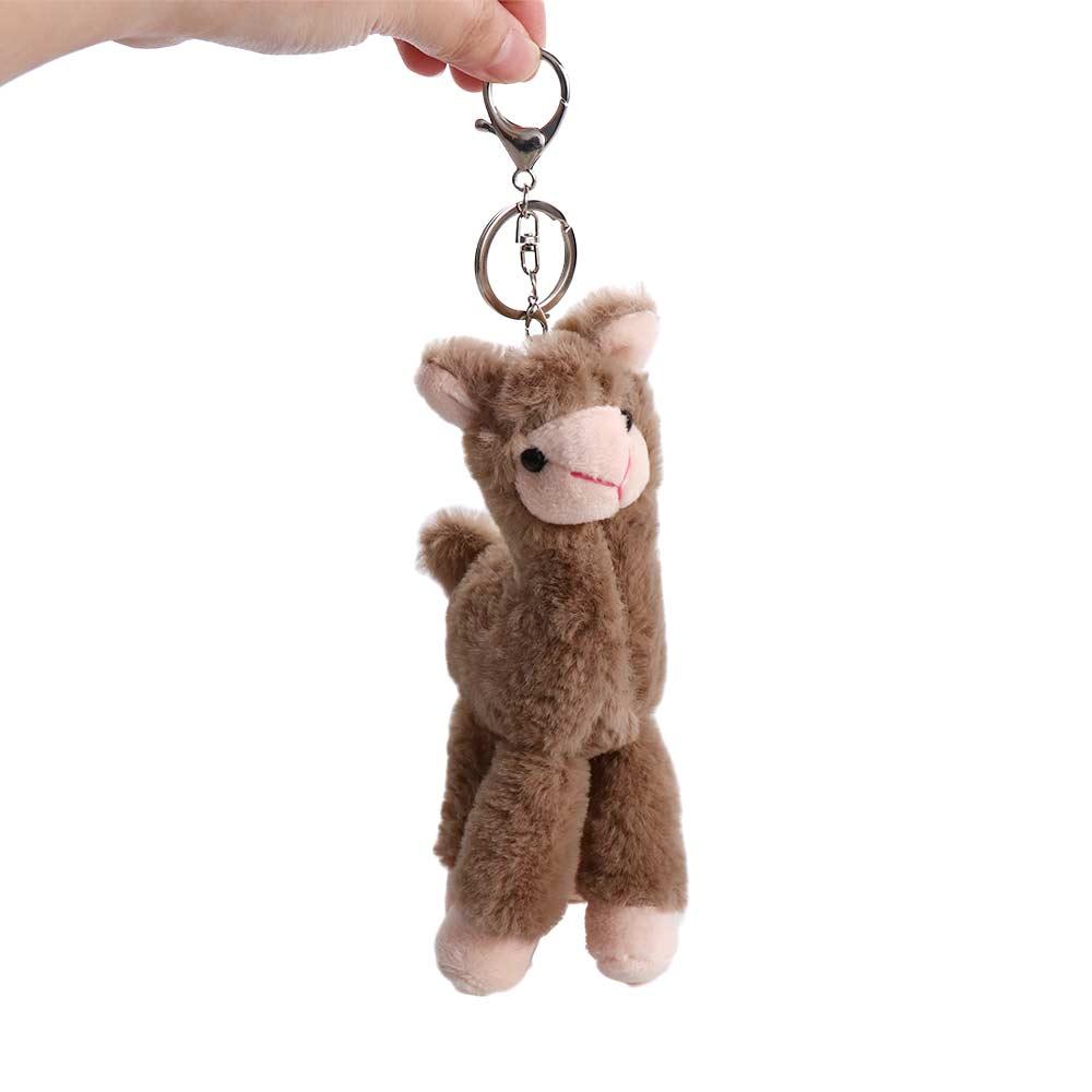 Backpack Accessory Plush Doll Pendant Handmade Key Trinket Sheep Key Ring Stuffed Toy Keychain Alpaca Keychain Animal Keyring