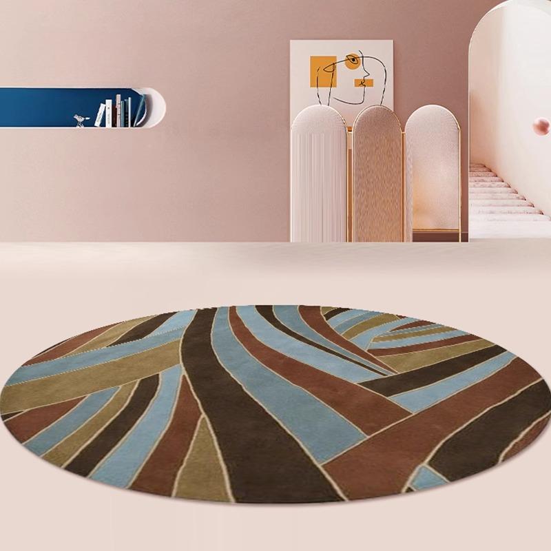 Modern Style Bedroom Decor Round Carpet Light Luxury Carpets for Living Room Washable Bedside Floor Mat Anti-slip Study Soft Rug