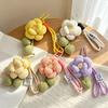Cute Cartoon Flower Pendant Nylon Lanyard Keychain Charm for Girls' Bags & Phones
