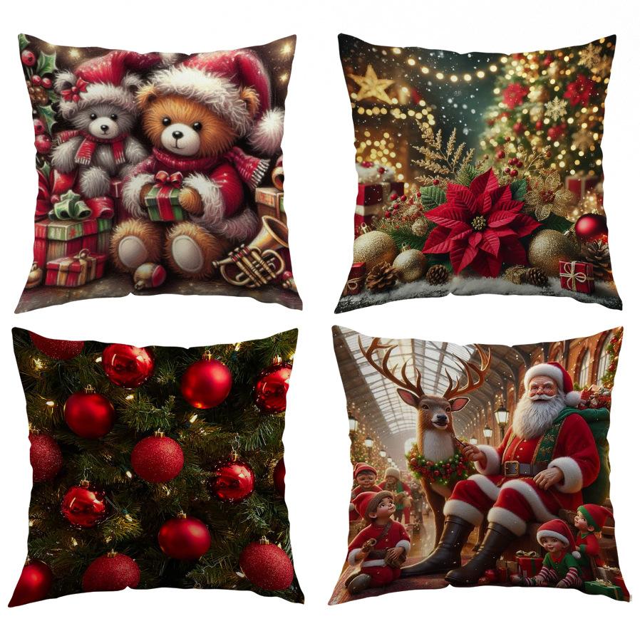 Față de pernă Poliester Husă de pernă Husă de pernă decorativă pentru canapea Nordic Simplu Modern Sărbători de Crăciun