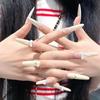 Cream Bear: Handmade Cute Bow French Manicure Fashion Nails