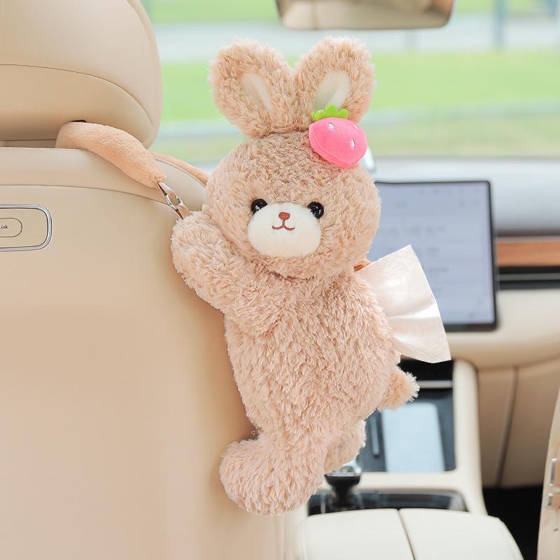 Creative Cartoon Car Plush Tissue Box - Hanging or Armrest Style