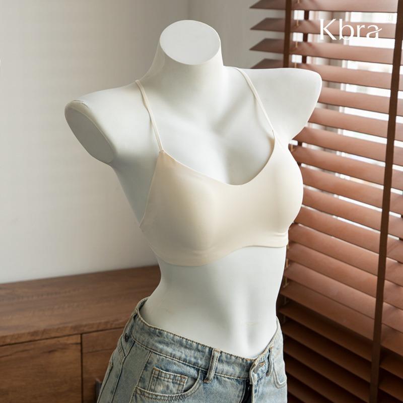 Invisible Seamless Cross Back Push Up Wireless Thin Cup Bra With Thin Shoulder Straps