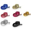 Eye-catching Crystal Cowboy Hats Bride Hat Panama Hat for Bachelorette Party Cowboy Hats for Club Stage Shows