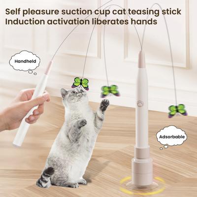 Flying Butterfly Cat Toy Interactive Electric Cat Toy Automatic Cat Teaser with Rotating Suction Cup Base for Indoor Cats Fun And Exercise