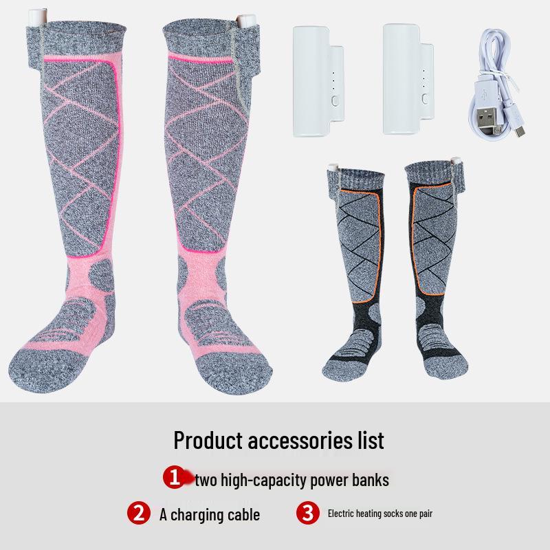 USB Ładowane Skarpety Narciarskie z Ogrzewaniem na Całą Stopę
