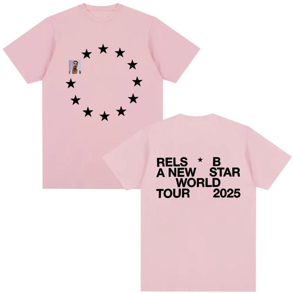 2026 Rels B A New Star World Tour Merch TShirt Unisex Unisex Clothing Hip Hop TShirts Summer Harajuku T Shirts Streetwear Tees