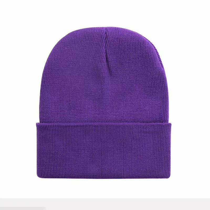 Fluorescent Knit Wool Hat: Versatile, Trendy, Solid Color for Men & Women, Perfect for Autumn & Winter. Warm Pull-On Candy Color Cold-Weather Hat.