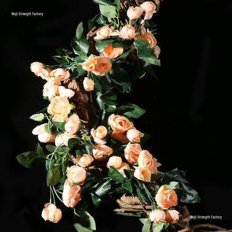 Artificial Rose Vine Wall Decor for Air Conditioner Pipes
