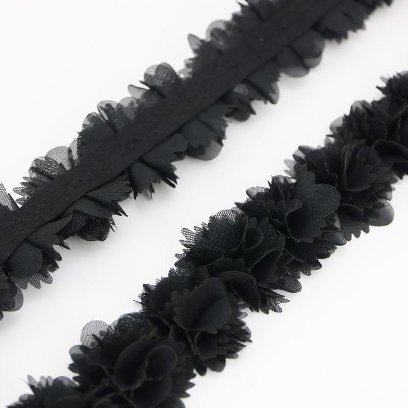 (1 meter) Chiffon lace fabric Webbing Decoration flower gift ribbons crafts Non-woven fabrics base laces