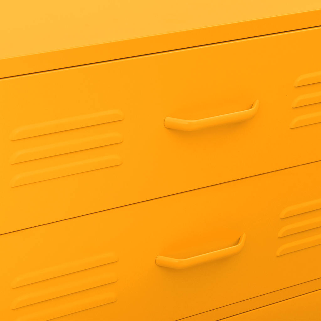 Yellow Mustard Sideboard 80 X 35 X 101.5 Cm Steel
