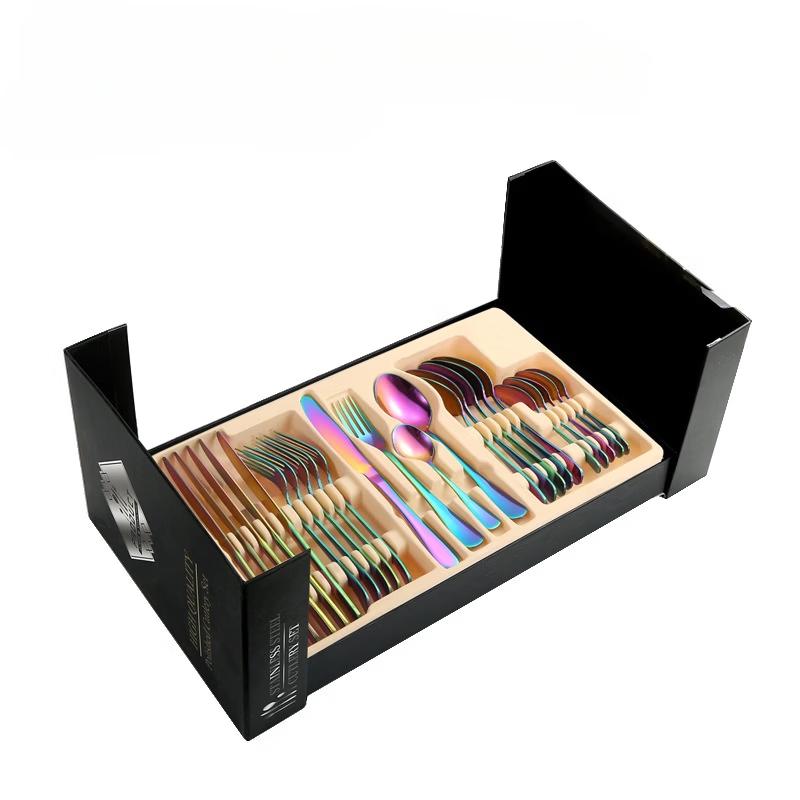 Xihe 24-Piece Iridescent Bamboo Cutlery Set