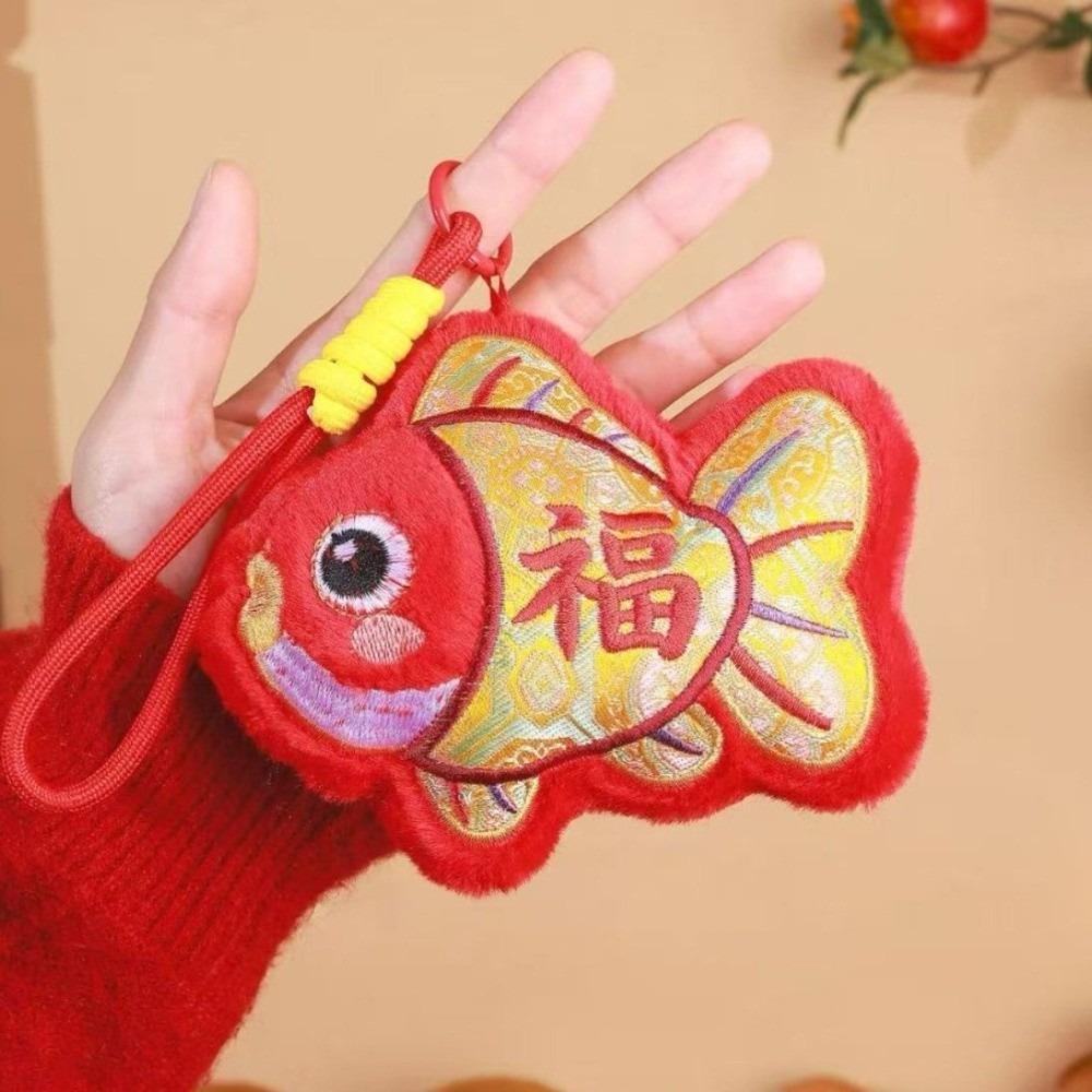 

Lucky Plush Pony Pendant Mascot Dolls Embroidery Chinese Zodiac Horse Keychain Cute Cartoon New Year Decorations Home Decoration