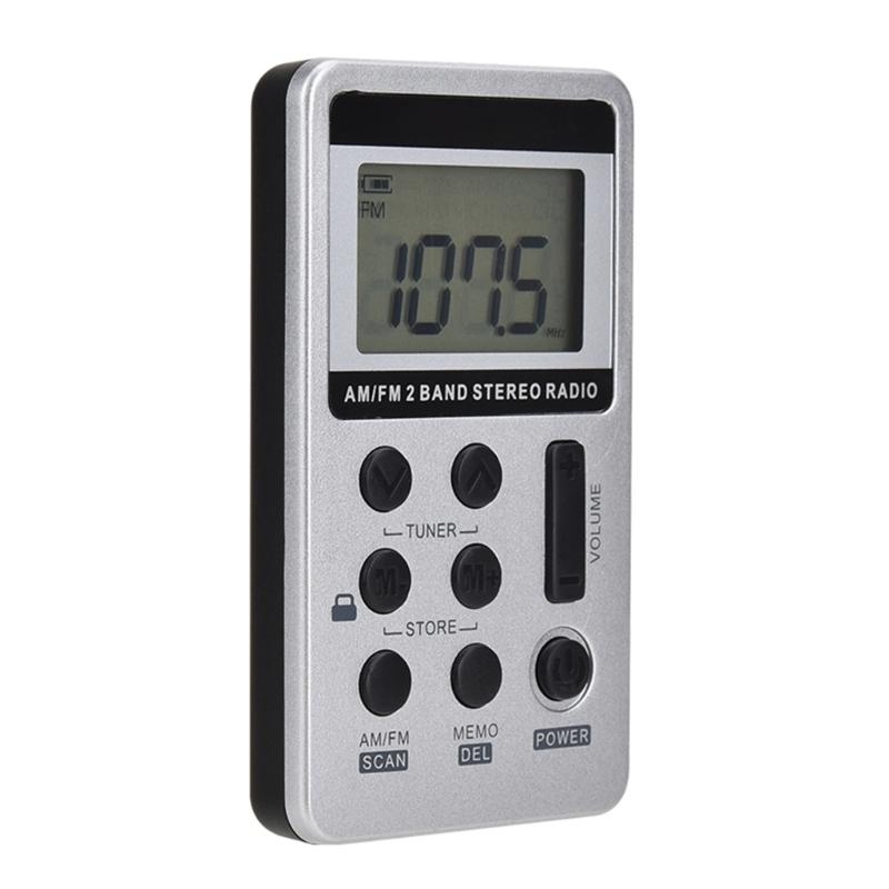 Portable Radio FM/AM Digital Portable Mini Receiver With Rechargeable Battery& Earphone Radio