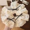 Hair Tie Embroidery Lace Fabric Bowknot Decor Hair Scrunchie High Elasticity No Damage