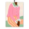 Mode Mädchen Hund Vase Blume Banane Abstrakt Poster und Drucke Wandkunst Leinwand Malerei Bild Hotel Bar für Wohnzimmer Dekor