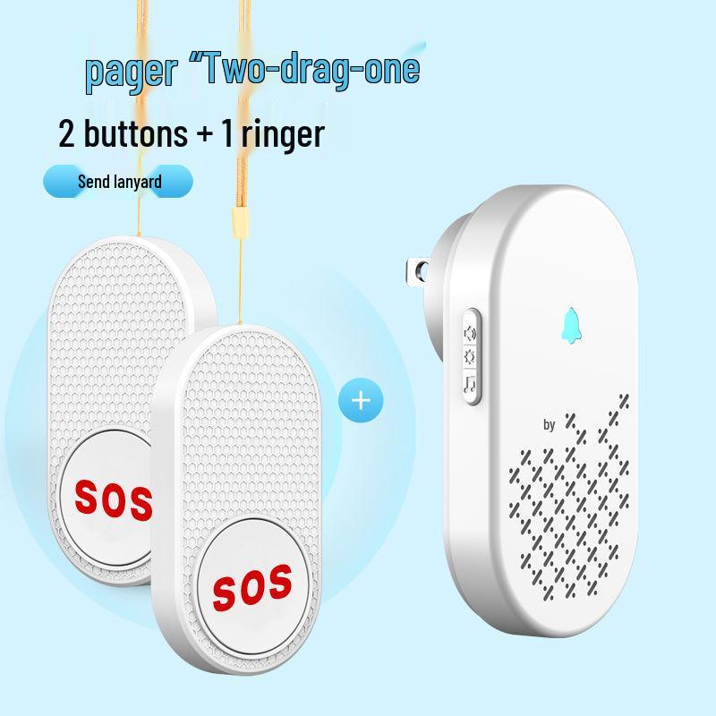 Wireless Long-Distance Smart Doorbell for Home & Office - One-to-Two Remote Control with Adjustable Volume for Elderly Assistance