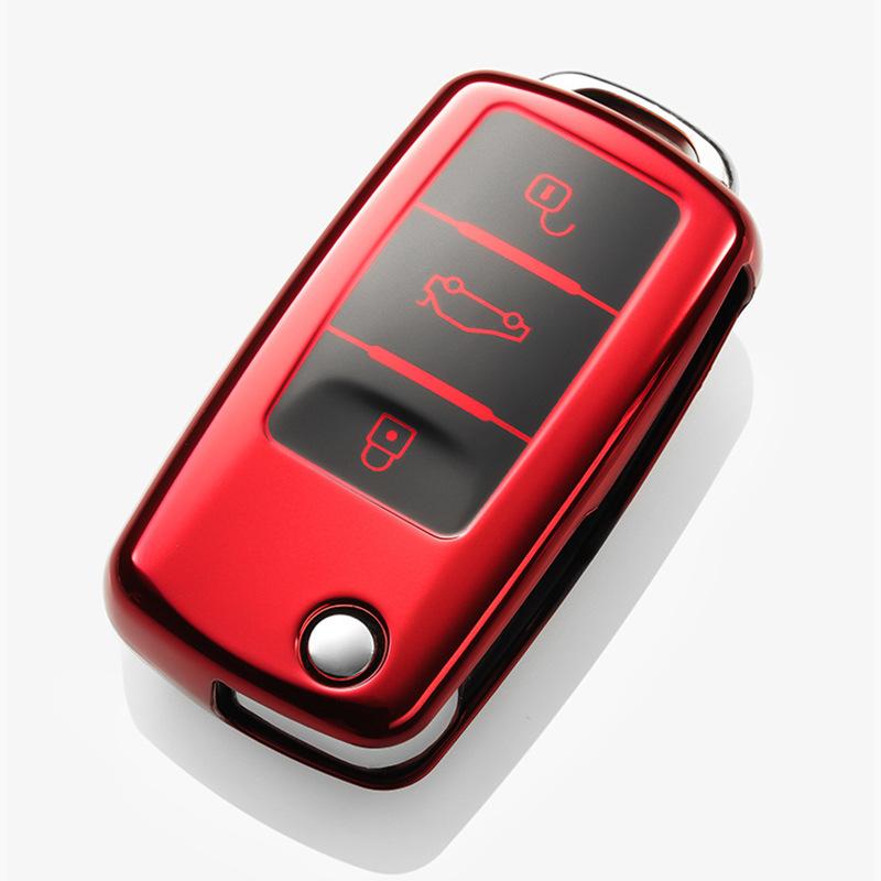 

Чехол для автомобильного ключа из ТПУ для VW Volkswagen Polo Tiguan Passat B5 B6 B7 Golf 4 5 6 MK6 Jetta Lavida для Skoda Octavia красный