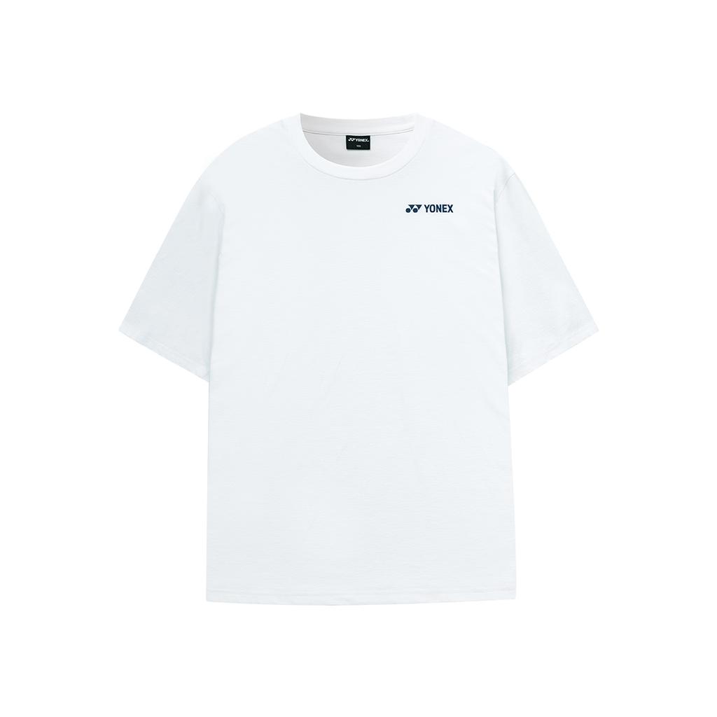 YONEX 253Ts039U White Unisex Coat Line Graphic Short Sleeve T-Shirt