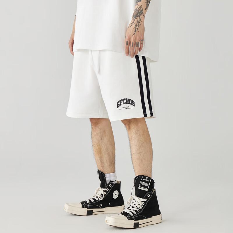 GOLFCROSS Unisex Side Stripe Letter Print Shorts