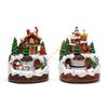 Christmas Cabin Musical Box with Rotating Train for Kid Adult Birthday Christmas 55KF