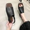Women's Summer Sandals 2025 Luxury Artificial Leather Barefoot Shoes For Women Comfortable Moccasins Outdoor Low Heels Sandals