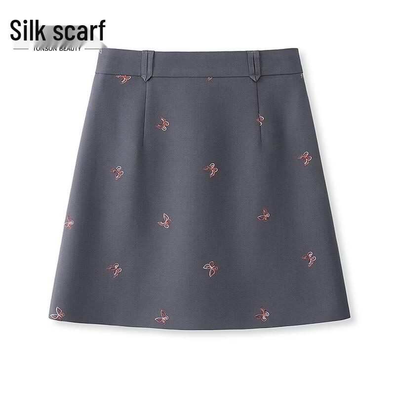 Women s Butterfly Embroidered High-Waist A-Line Mini Skirt S