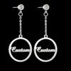 Atoztide Personalized Customized Round Star Name Earring Stainless Steel For Women Girl Fashion Eardrop Birthday Jewelry Gift