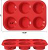 Silicone Muffin Pan - 6 Cups Non-Stick Cupcake Molds, Food Grade Silicone Baking Tray for Making Egg Muffin, CupcakeRandom Color
