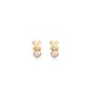 French Retro Cross Champagne Pearl Earrings, Medieval Light Luxury High-End Celebrity Earrings For Women