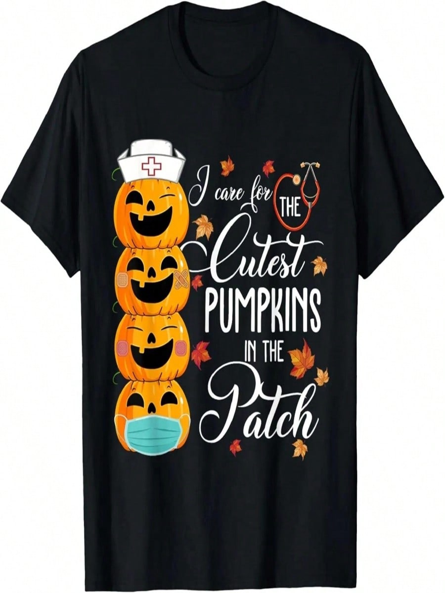 I Care For The Cutest Pumpkins In The Patch Nurse Halloween T-Shirt S разноцветный