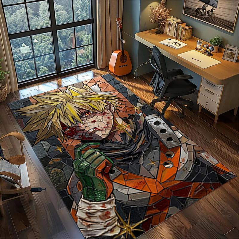 My Hero Academia Large Non Slip Rug Washable Area Carpet for Gamer Bedroom Home Decor