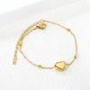 Jewelry Three-dimensional Heart-shaped Bracelet Niche Design Versatile Love Jewelry Electroplated 18K Stainless Steel Bracelet