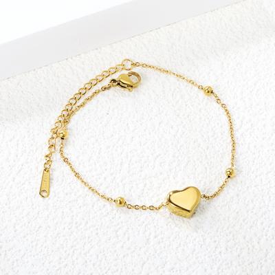 Schmuck dreidimensional herzförmiges Armband Nischendesign vielseitiger Liebesschmuck galvanisiert 18K Edelstahlarmband