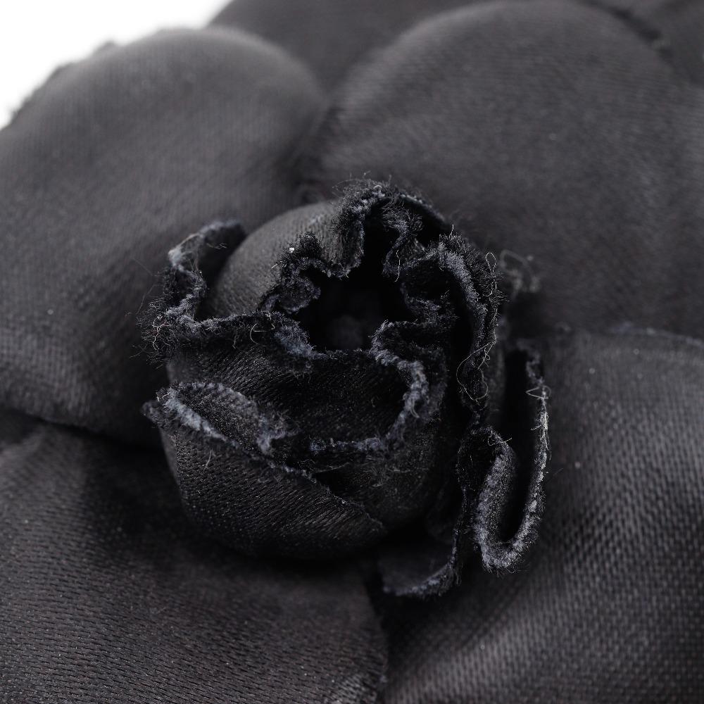 CHANEL camellia ribbon Valletta black Satin ribbon Women Used
