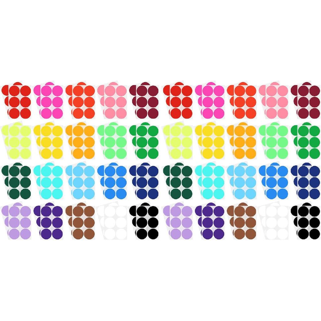 240 Pieces 3 Inch 20 Colors Colored Labels Circle Stickers Colored Dot Stickers Large Labels Coding Sticker Self Adhesive Dot Circle for Coloring