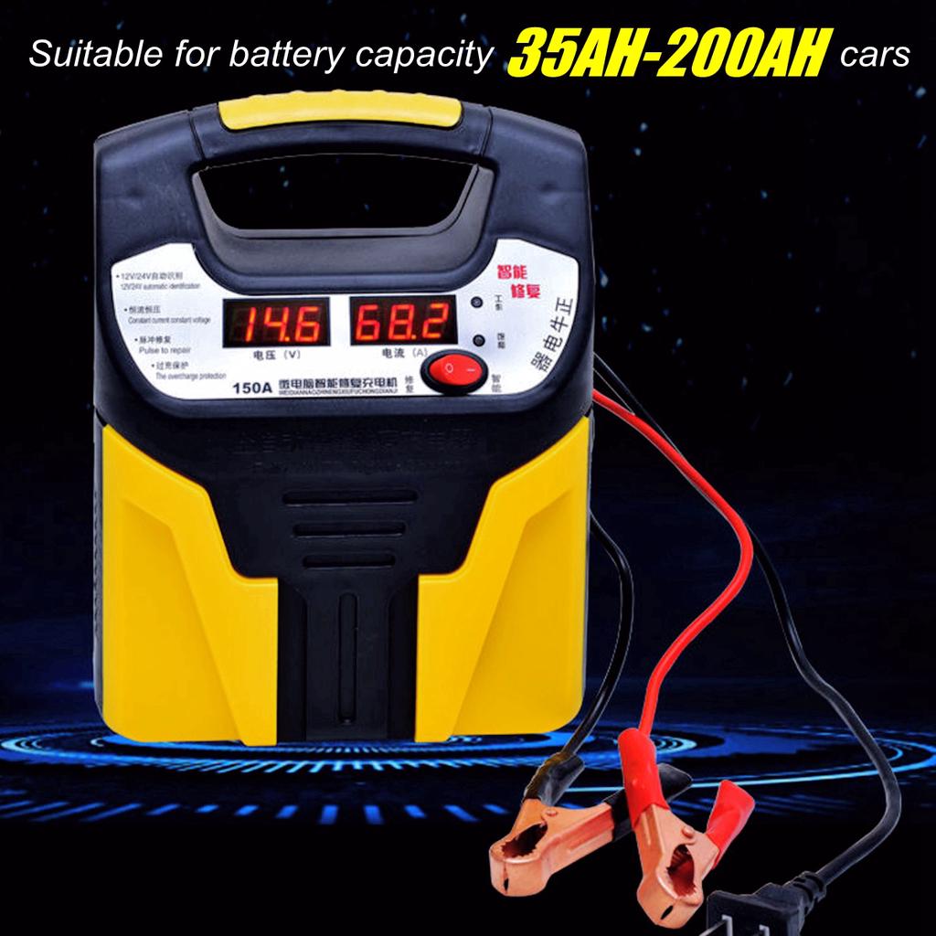 360W 15A 12V/24V 35AH200AH LCD Car Emergency Battery Charger Jump