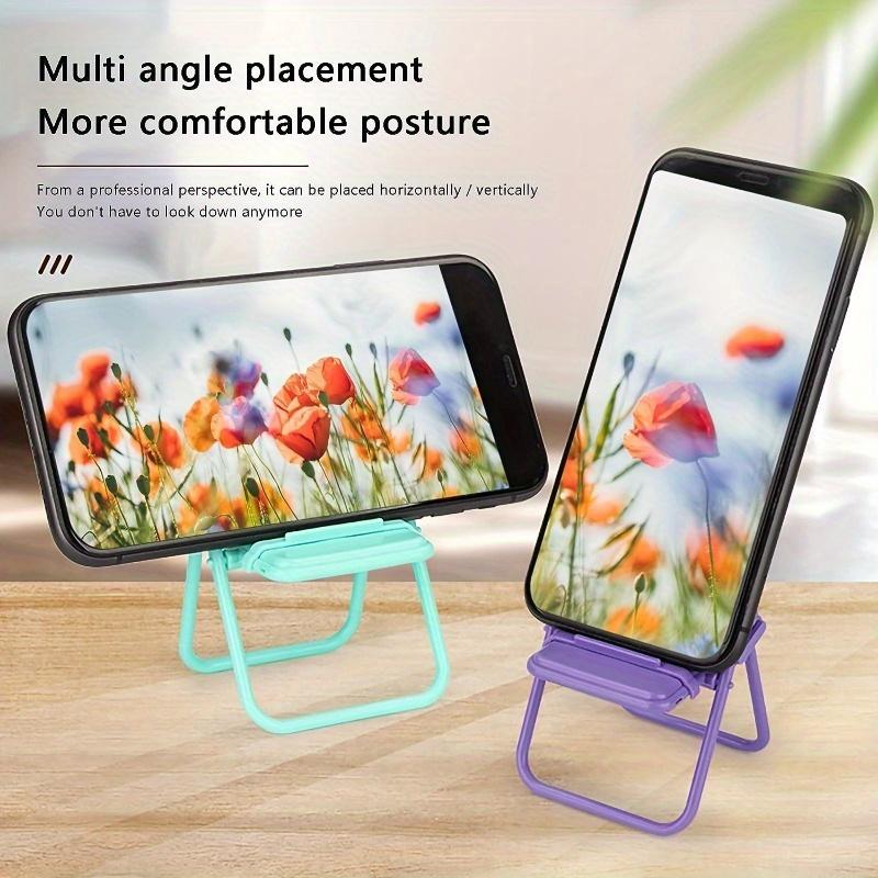 1PC mini portable phone holder, foldable chair shape, universal candy colored mobile multi angle holder