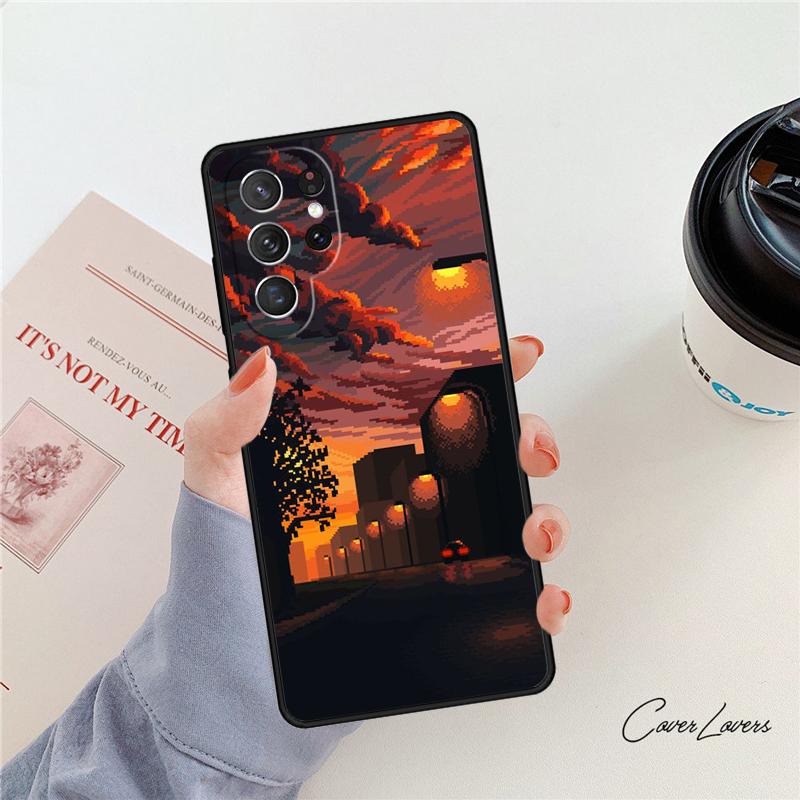 Art Pixel Ästhetik Handyhülle Für Samsung Galaxy S24 S25 S23 S22 Ultra Note 10 20 Plus S20 S21 FE Hülle