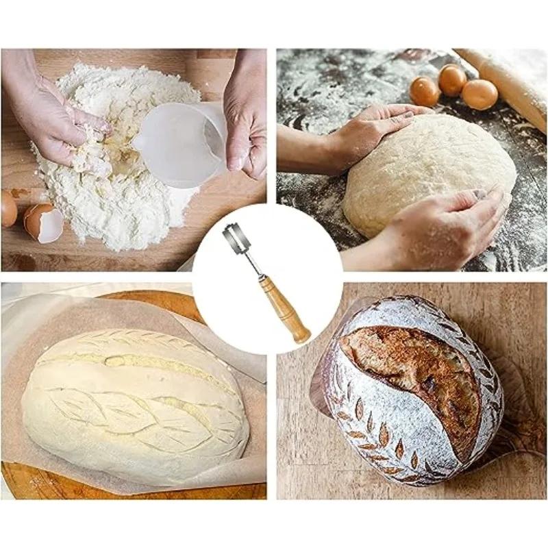 Bread Cutter French Bread Blades Kitchen Gadgets Normal Wood Long Handle Baking Accessory European Style Curved Arch Toast Knife