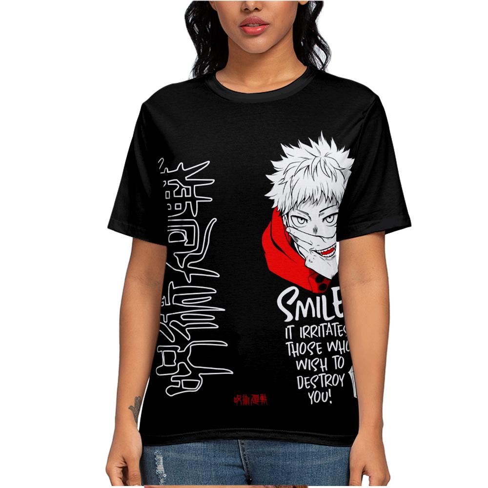 Jujutsu Kaisen Anime Women Men's T-shirts Anime Printed O-Neck Oversized Short Sleeves Fashion Mens Clothing Streetwear