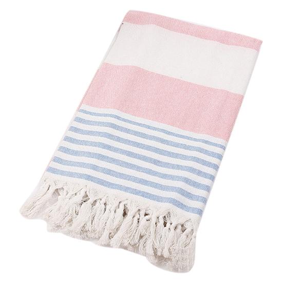 Cotton Striped Tassel Breathable Bath Towel Beach Blanket Table Cloth Yoga Mat